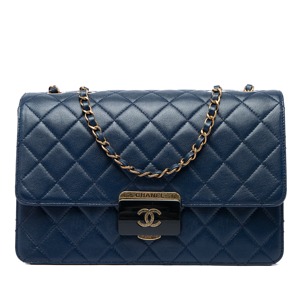 Pre-Loved Chanel Large Quilted Sheepskin Beauty Lock Flap